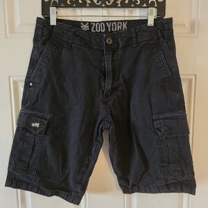 Zoo York Men’s Cargo Shorts Size 30 Black Y2K Skate Streetwear Utility